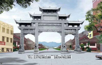 景区石牌楼，社区牌楼，公园石牌楼