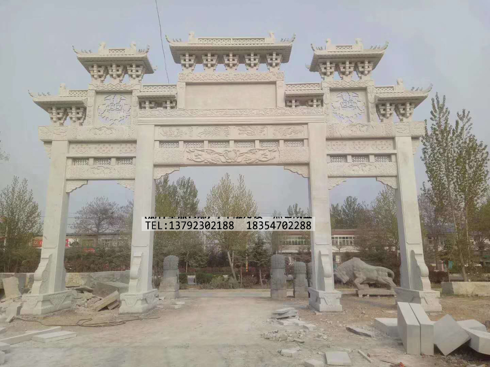 山东石牌坊加工，嘉祥牌坊，石牌楼结构