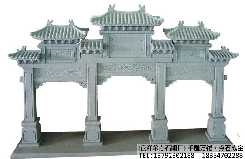 金点石雕厂石牌楼制作案例(图2)