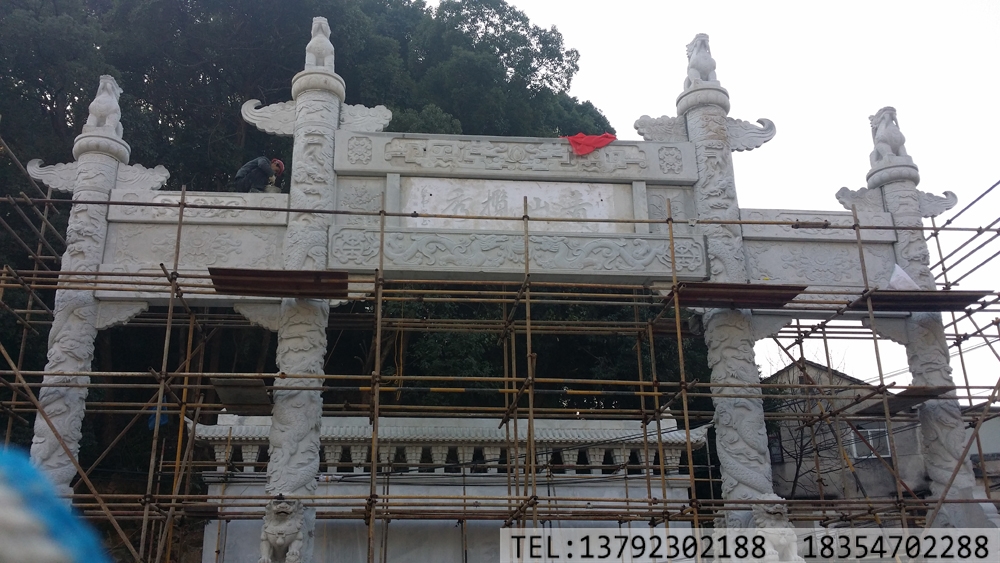 杭州临安青山镇安装石牌坊--金点石雕厂(图3)