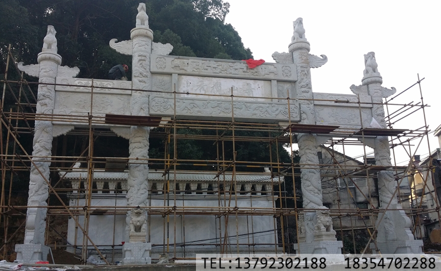 杭州临安青山镇安装石牌坊--金点石雕厂(图4)