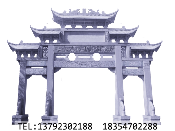现代村庄石牌坊制作设计(图3)