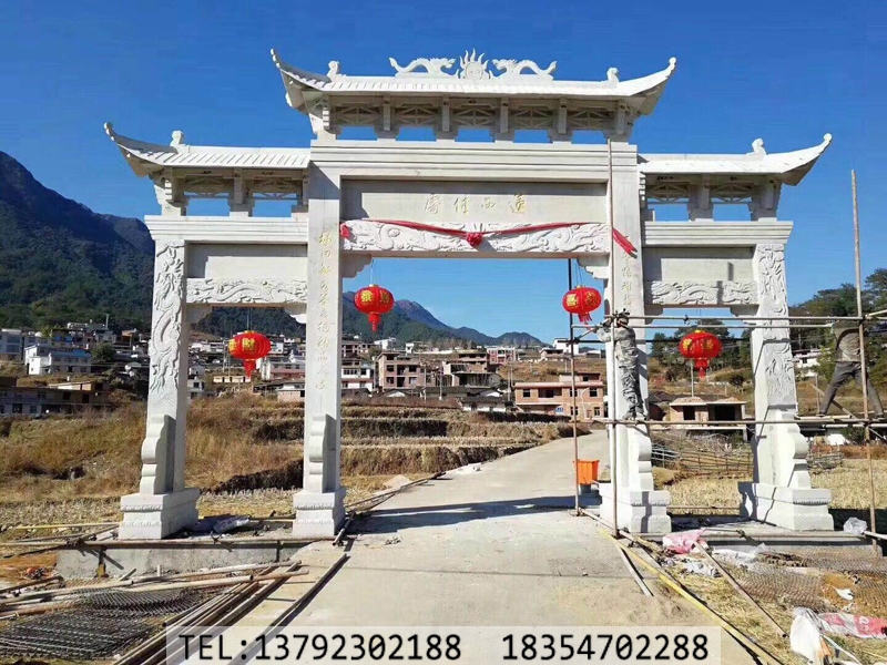 新农村石牌坊作品制作--金点石雕厂(图3)