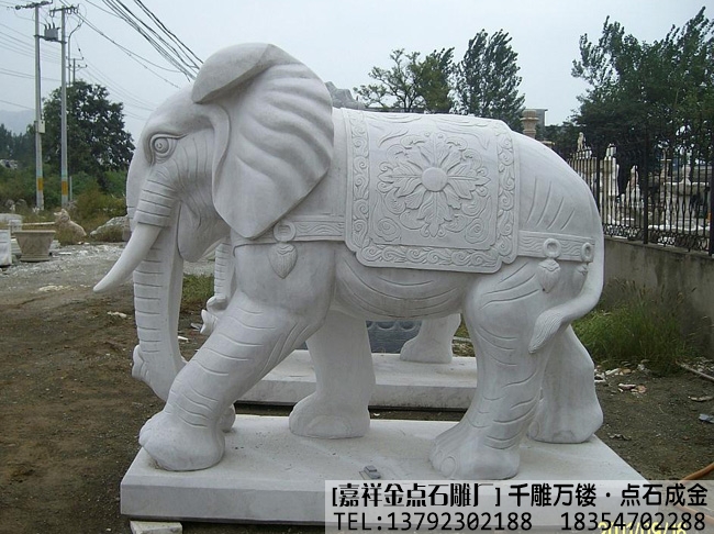 汉白玉石雕大象(图2)