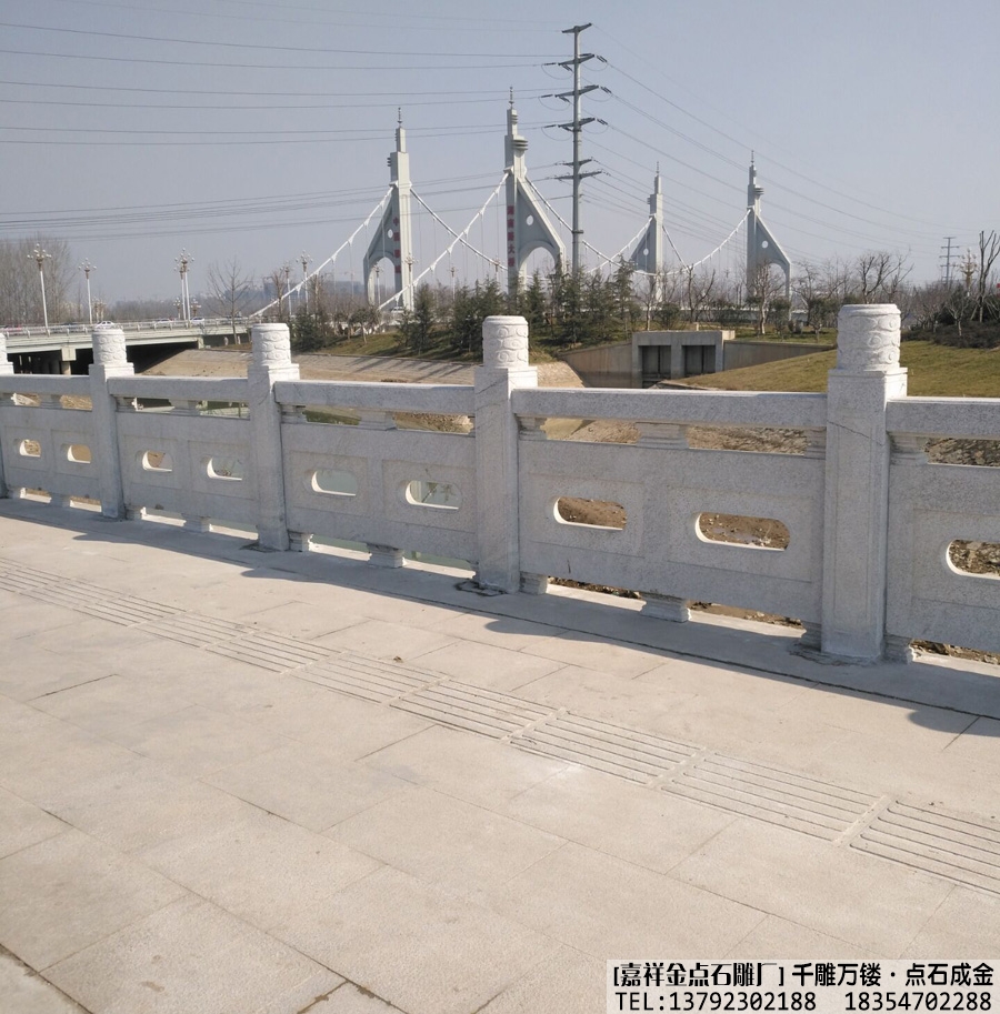 聊城东昌府区湖南路石雕栏杆工程案例(图2)