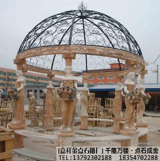 西方人物柱子样式--石雕凉亭(图2)