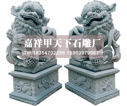 石雕狮子绣球
