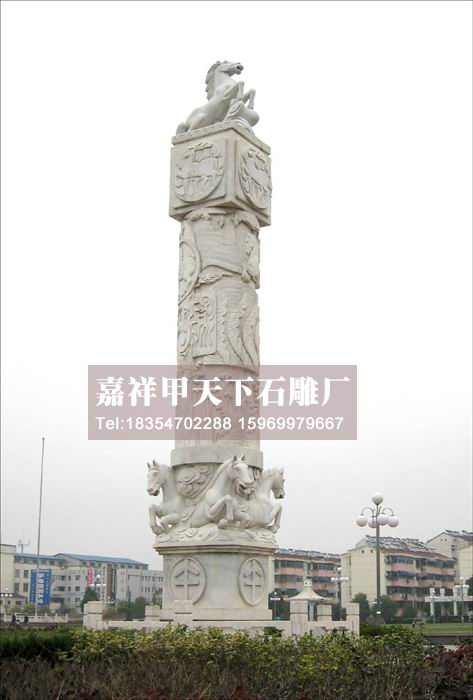 石雕十二生肖柱图集(图7)