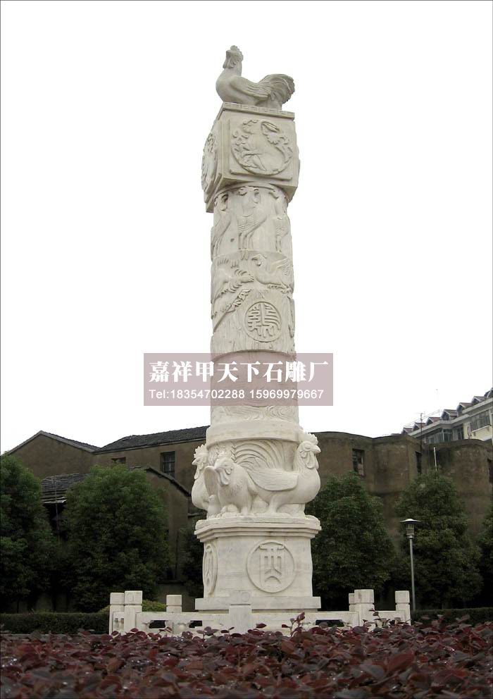 石雕十二生肖柱图集(图10)