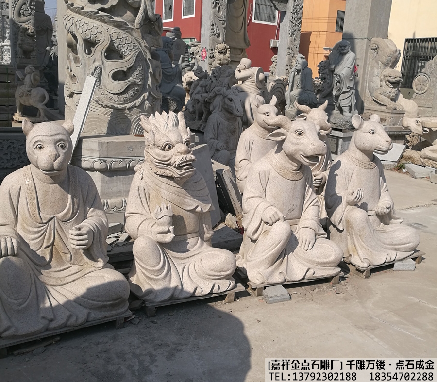 石雕十二生肖柱雕刻案例(图4) 石雕十二生肖柱雕刻案例(图4)