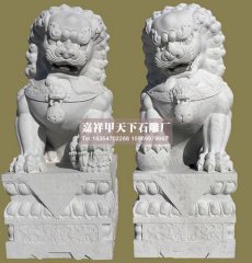 解密汉白玉石狮子口中圆球是如何放进去
