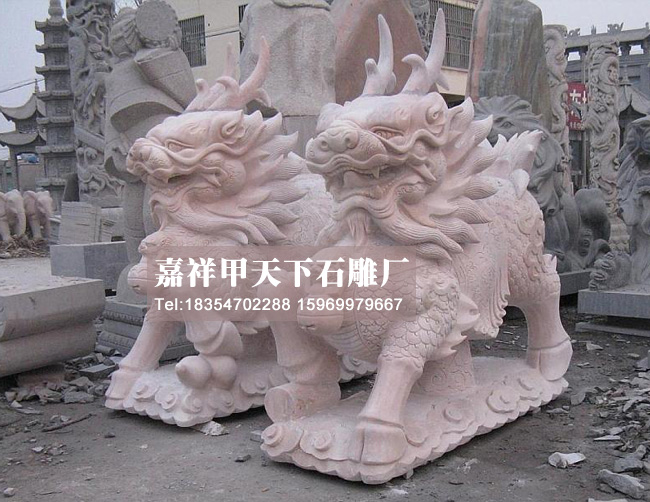 石雕麒麟--云南墨石雕画濒危(图1)